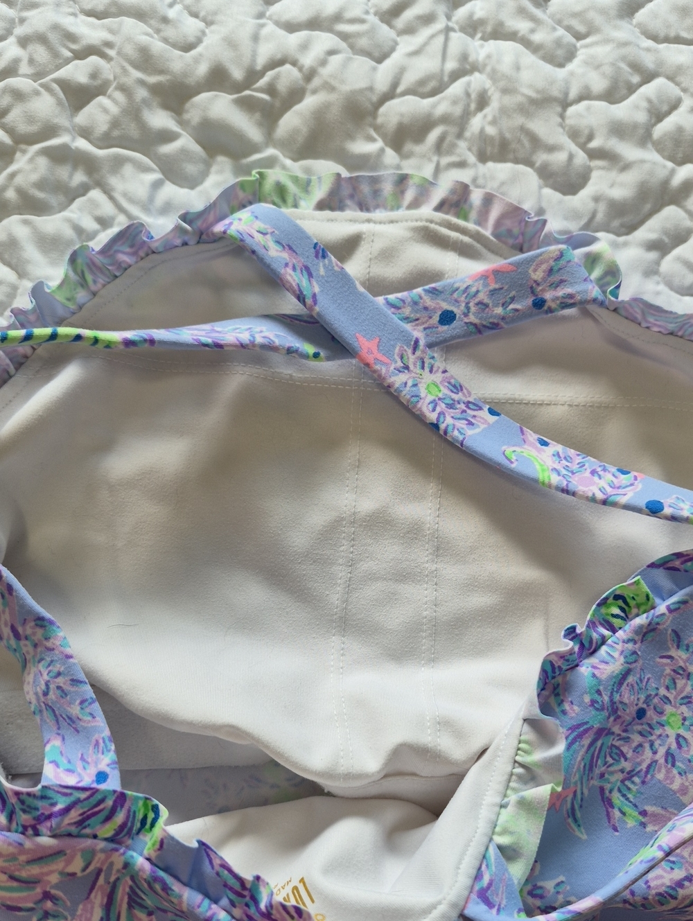 Lilly Pulitzer Luxletic Blue Peri Turtle Package UPF 50+ Tank Legging Set M - Picture 14 of 14